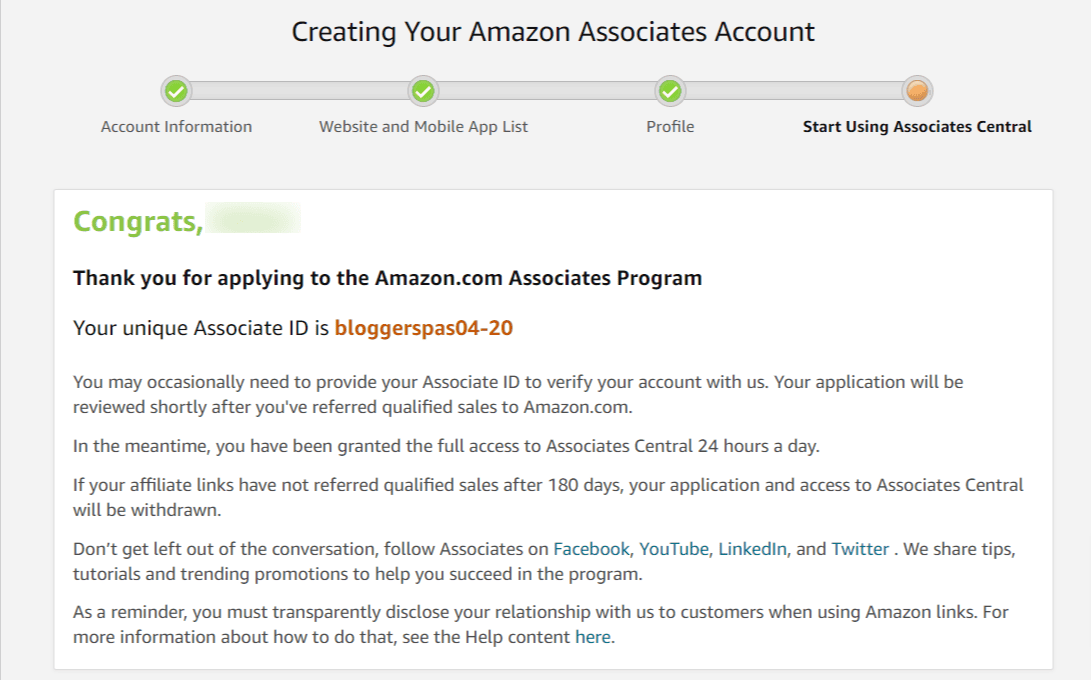 Applying to the Amazon Associates Account Applying to the Amazon Associates Account